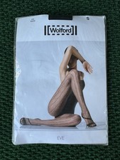 WOLFORD EVE Tights Pantyhose BLACK Sz S 14347 Modern Reptile Appeal NEW 