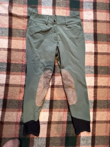RJ Classics Gulf Women's Riding Breeches Green 28R Horseback Missing Button