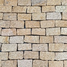 Gold Tumbled Granite Cobble Setts - 200mm x 100mm - Per SQM