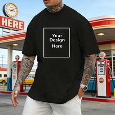 Custom T-Shirt Personalized Photo Text Logo Chest Unisex S 3XL