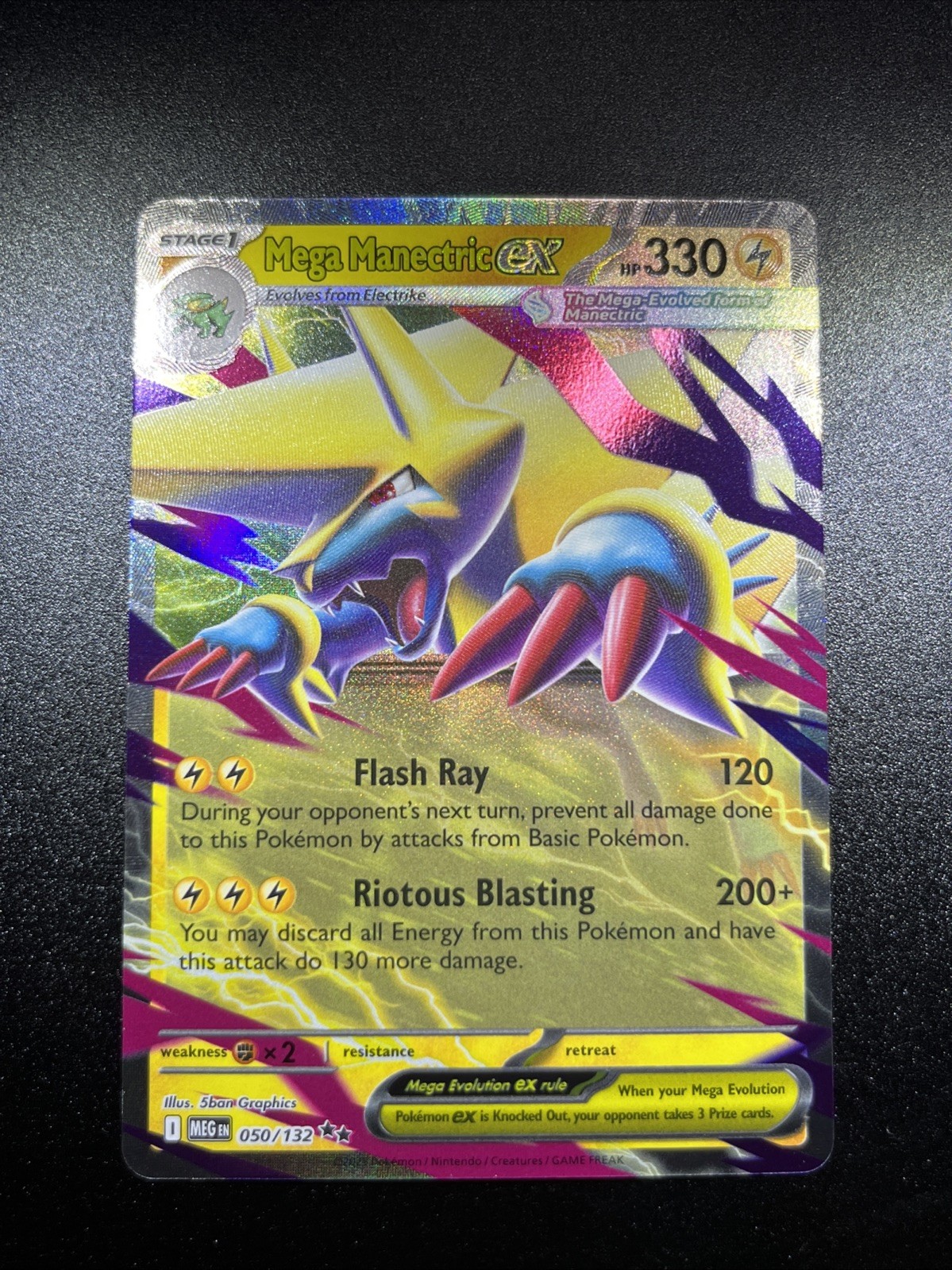 Pokemon Mega Evolution Mega Manectric ex 050/132 Holo NM