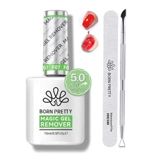 Gel Nail Polish Remover Kit with Cuticle Pusher Nail File Fast Acting 2 5