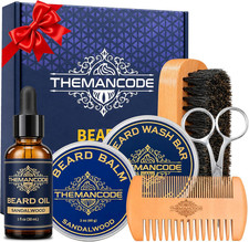 Beard Grooming Kit for Men, Sandalwood Set, Gift for Men Beard Care Kit with O