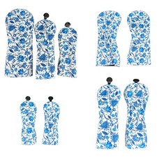 Couvre-chef de club de golf couvre-chef conducteur floral minimaliste fairway couverture en bois bleu