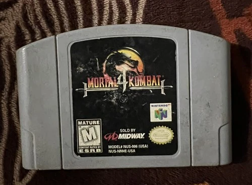 Mortal Kombat 4 Game Cartridge Nintendo N64 Game Working Rough Shape Authentic
