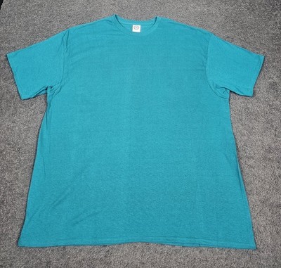 Men's Crew Neck T Shirts 2XL Delta Pro Weight Teal Blue Cotton 5 Pk Short Sleeve