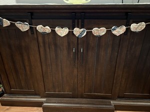 Hearts,  Quilt Heart String Garland, Bunting, Farmhouse, Shabby Chic, Handmade