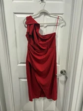 Anrabess Women's Dress Size Large Red One Shoulder New with Tags Free Ship