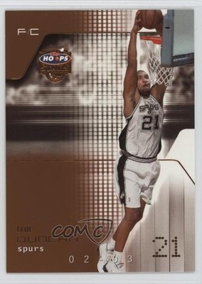 2002-03 NBA Hoops Stars Five Star 240/299 Tim Duncan #141 HOF 06bg