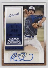 2015 Panini Contenders Draft Ticket Blue Foil Peter Lambert #24 Auto un2