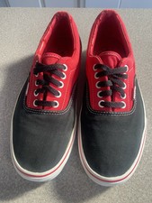 Vans rot/schwarz niedrige Schnürschuhe Herren Größe 10 L👀K