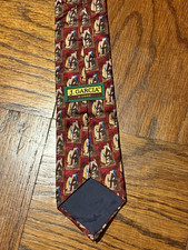 Vintage J. Garcia X-Long Silk Tie Red Brown Blue Abstract Geometric Made in USA