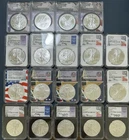 LOT OF 19 Pcs American Silver Eagle, Graded MS70