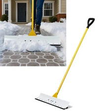 29in Snow Pusher Shovel Plow Blade Heavy Duty Plow Driveway Ergonomic Grip