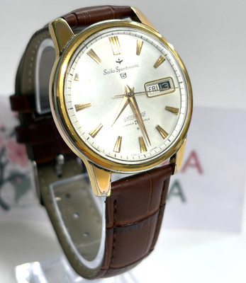 Vintage Seiko Sportsmatic 5 21 Jewels Automatic Day Date Gold Tone 1966 Japan
