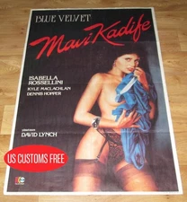 BLUE VELVET David Lynch 1986  ORIGINAL 27x40 RARE Style-A Turkish Movie Poster