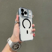 Magnetic Clear Shockproof Case Lens Stand for iPhone 17 Pro Max Air 16 15 14 13