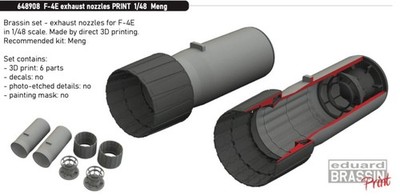Eduard Brassin 648908 1:48 F-4E Phantom Auspuffdüsen für Meng Modellbausätze