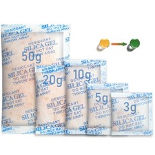 LotFancy Silica gel Desiccant, Assorted Sizes 3/5/10/20/50 Gram Silica Gel ...