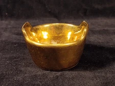 Antique Open Salt Cellar Bowl Ceramic 22k Gold Encrusted