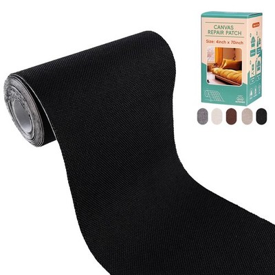 Autrends Canvas Repair Tape,Fabric Patch,4×70 4''×70'', Black 