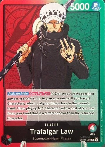 • Trafalgar Law • OP01-002 Leader Romance Dawn One Piece TCG NM