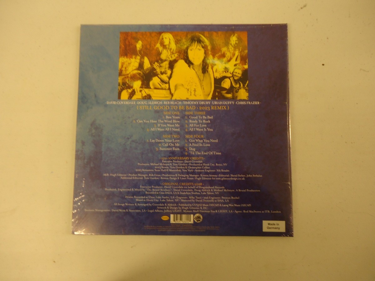 Whitesnake Still Good to Be Bad LP (2023) NEW Shrink Wrap Tear