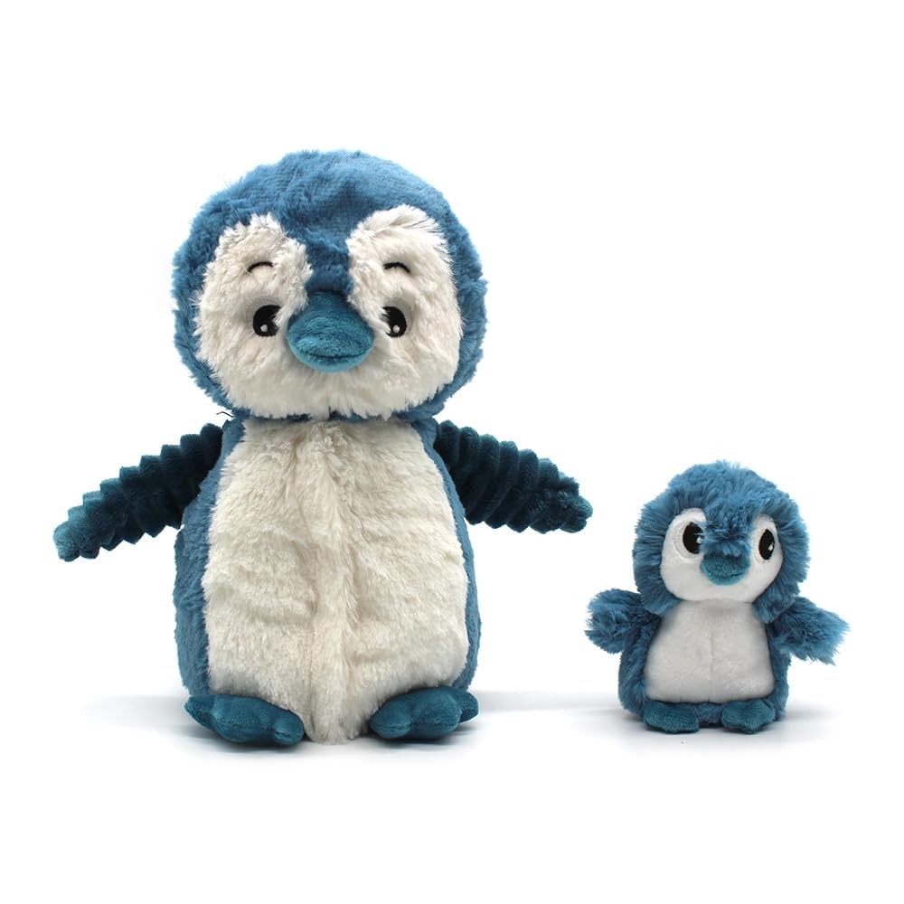 Peluche pingouin PTIPOTOS maman et son petit en velours ultra doux haut de gamme