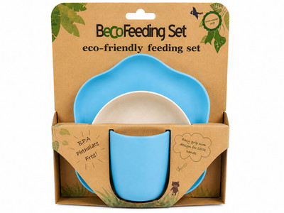Beco Eco Friendly Kids Feeding Set Bowl Plate Cup Bamboo Fiber BPA Free