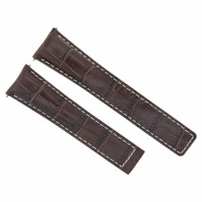 22MM GENUINE LEATHER BAND STRAP FOR TAG HEUER MONACO F1 DEPLOY CLASP BROWN WS
