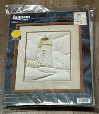 Vintage Janlynn 13-254 Candlewicking Points Lighthouse 11" x 14" SEALED 1999