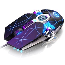 Gaming Mouse Wired Game Mice USB Silent Optical Mouse 3200DPI RGB Colorful Gr...