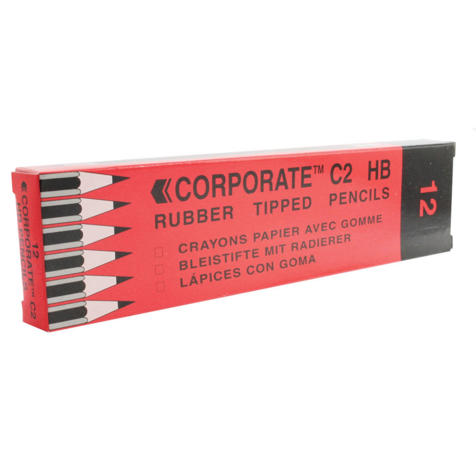 Corporate Contract C2 HB Pencil with Eraser Tipped - Pack of 12 (WX25011)