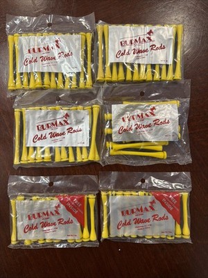 Lot of 6 Dozen Burmax Cold Wave Perming Rods 72pcs -New Sealed - See Description
