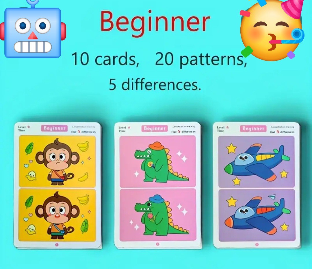 Jeu 7 différences effaçable multicolore avec cartes puzzle éducatif 3 niveaux - 4