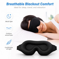 Sleep Eye Mask 3D for Side Sleeper Men Women, Zero Eye Pressure Relax Rest Mask