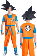 Dragonball Z Goku Costume Mens Official Japanese Cartoon Fancy Dress Outfit