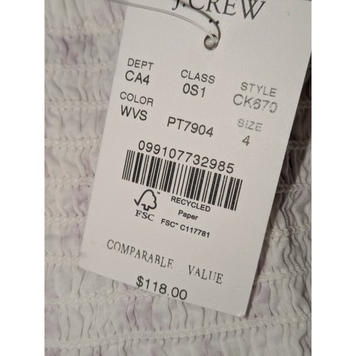 J. Crew Kleid Stufen Blumendruck ärmellos Gürtel lila Größe 4 neu mit Etikett $ 118 - Bild 8 von 12