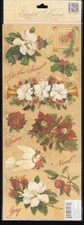Traditional Christmas Elegant K & Company Embossed Journal Tags Stickers ELEGANT