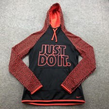 Nike Hoodie Womens XS Therma-Fit Just Do It Athletic Pullover Dot Print