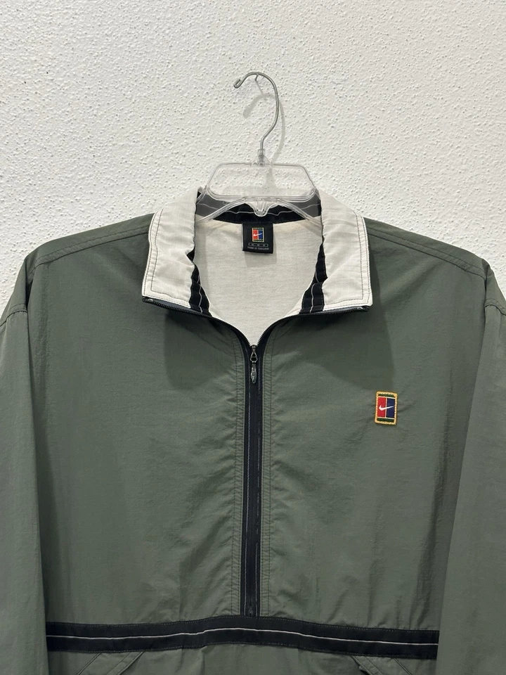 Винтажная ветровка 90-х Nike Tennis Challenge Court зеленая на молнии размер M подходит L - Изображение 3 из 4