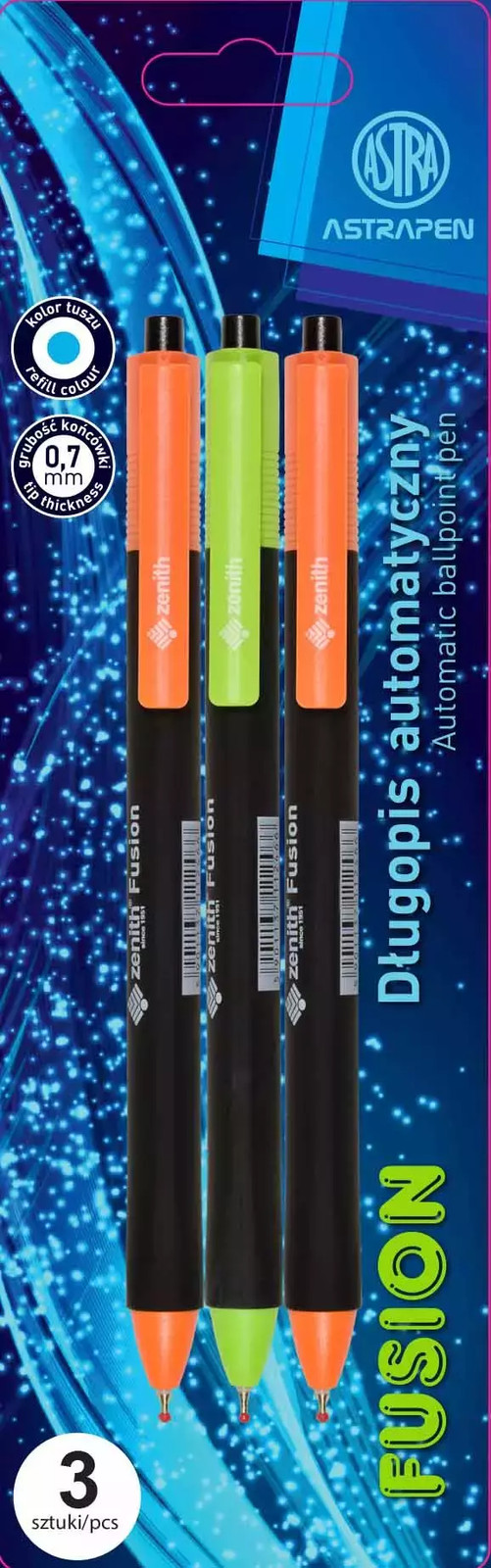 5901137168463 Dugopis automatyczny trójktny Fusion Pen Astra 0.6 mm blister 3