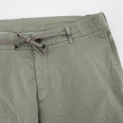 Canali Drawstring Waist Chino Stretch Pants Sage Green Mens XL Fits 36'' IT 52
