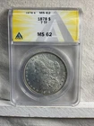 1878 7TF $1 US Silver Morgan Dollar ANACS MS62