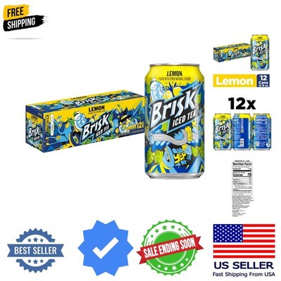 Brisk Lemon Iced Tea, 12 Fl Oz Cans Pack of 12