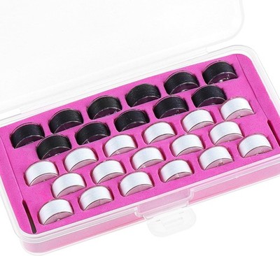 Stickgarn Nähgarn 28pcs 17Weiße + 11Schwarze 60S/2 90WT Unterfaden Kunststoff...