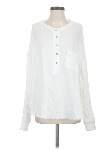 AEMI+CO Women White Long Sleeve Blouse S