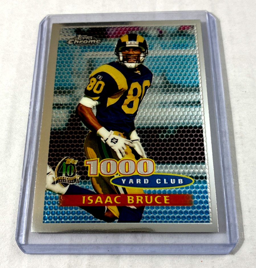1996 Topps Chrome #92- Isaac Bruce 1000 Yard Club