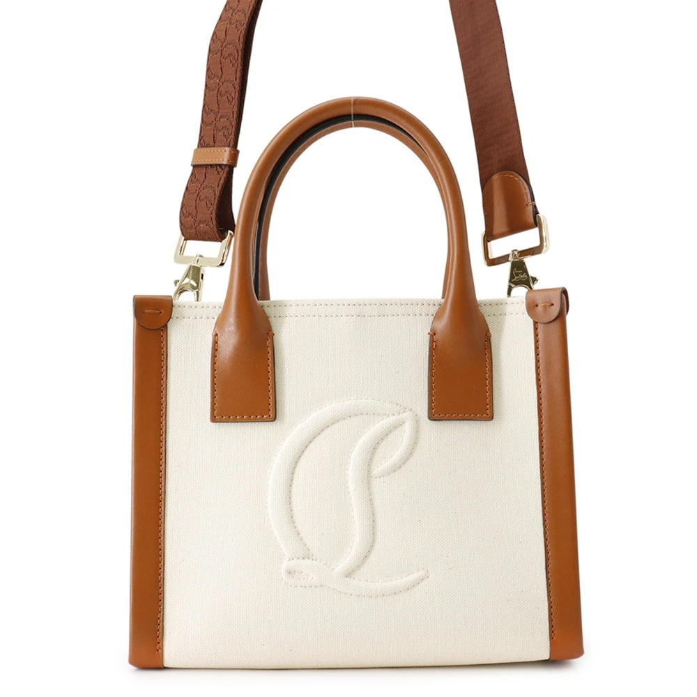 Christian Louboutin — Christian Louboutin BY MY SIDE Tote Size Mini Canvas/Leather Natural/Brown 1...