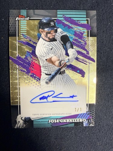 Topps Finest Jose Caballero New York Yankees Autograph 1/1 Superfractor 💎🔥
